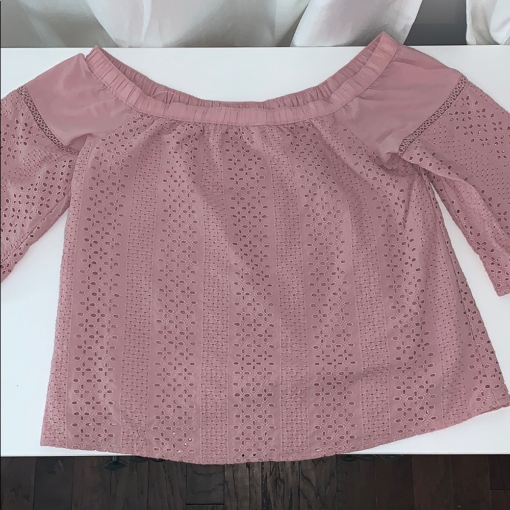Abercrombie Mauve pink off the shoulder top